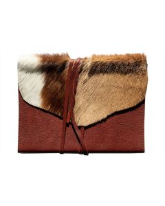 Naturleder Notizbuch A6 mit Springbokfell - 15,5cm x 12cm
