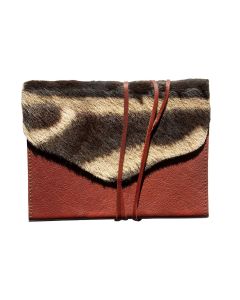 Naturleder Notizbuch A6 mit Steppenzebrafell - 15,5cm x 12cm