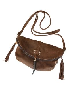 Cecilia Naturleder Umh&auml;ngetasche hellbraun - 35cm x 23cm