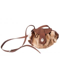 Leyla Naturleder Umh&auml;ngetasche mit Springbokfell - 26cm x 22cm