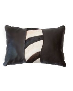 Kissenbezug aus Naturleder mit Steppenzebrafell - 60cm x 40cm
